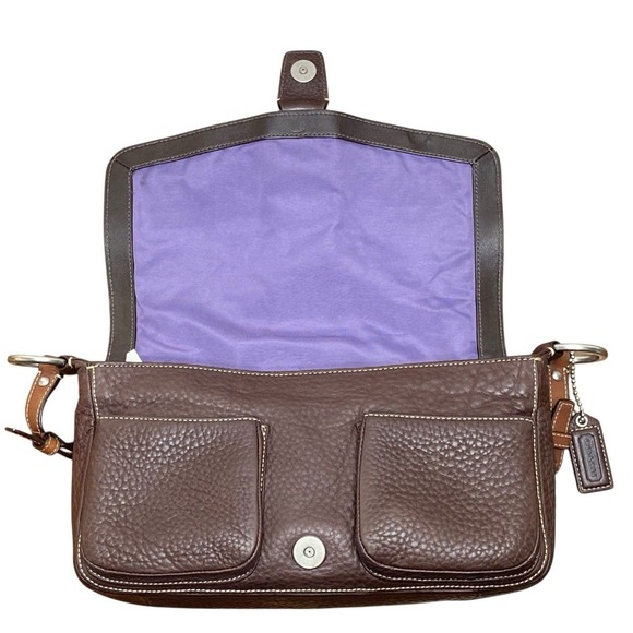 Coach Chelsea Chocolate Brown Leather Demi Flap F10893 w/ Matching Wallet - Picture 11 of 16